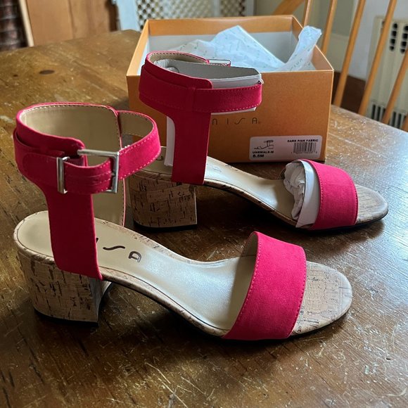 Unisa Shoes - Unisa hot pink suede with cork heal size 8.5